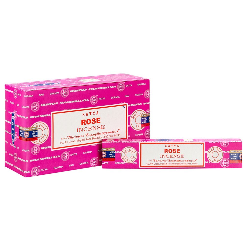 Set of 12 Rose Incense Sticks by Satya Set of 12 Rose Incense Sticks by Satya