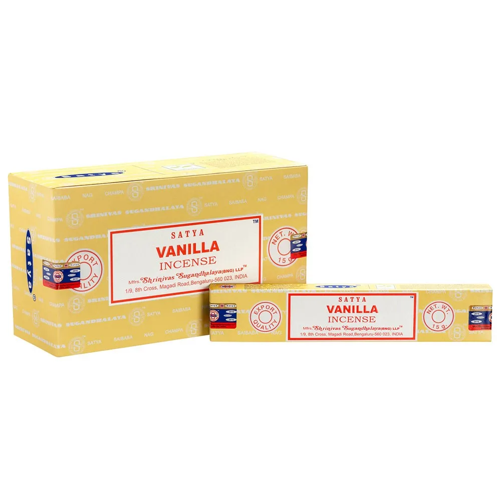 Set of 12 Vanilla Incense Sticks by Satya Set of 12 Vanilla Incense Sticks by Satya