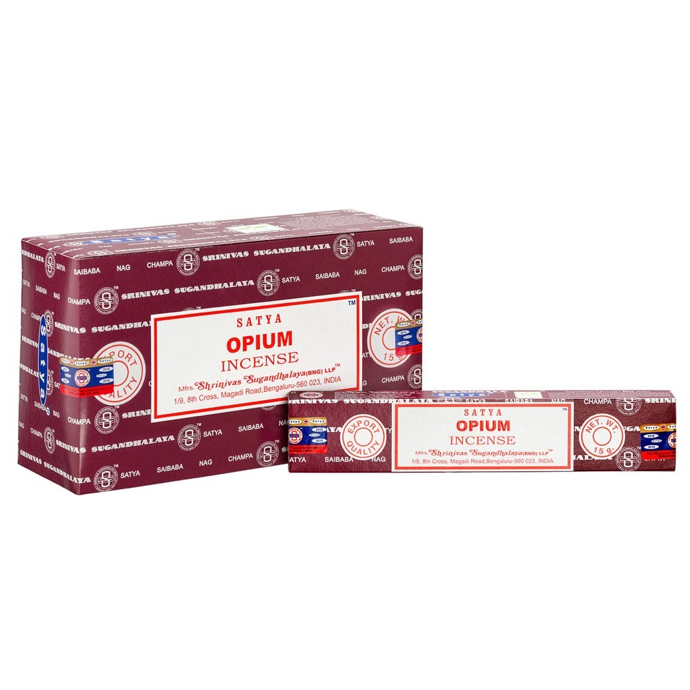 Set of 12 Opium Incense Sticks by Satya