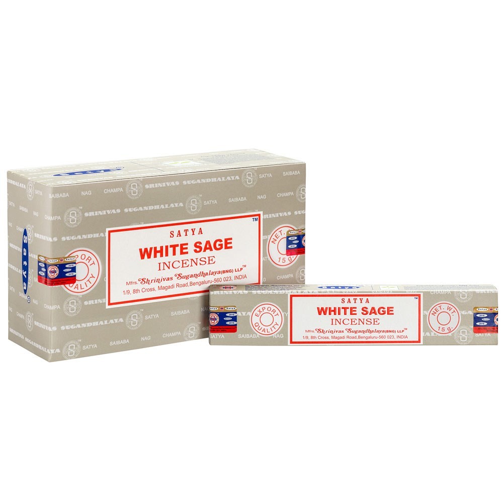 Set of 12 Packets of White Sage Incense Sticks by Satya Set of 12 Packets of White Sage Incense Sticks by Satya