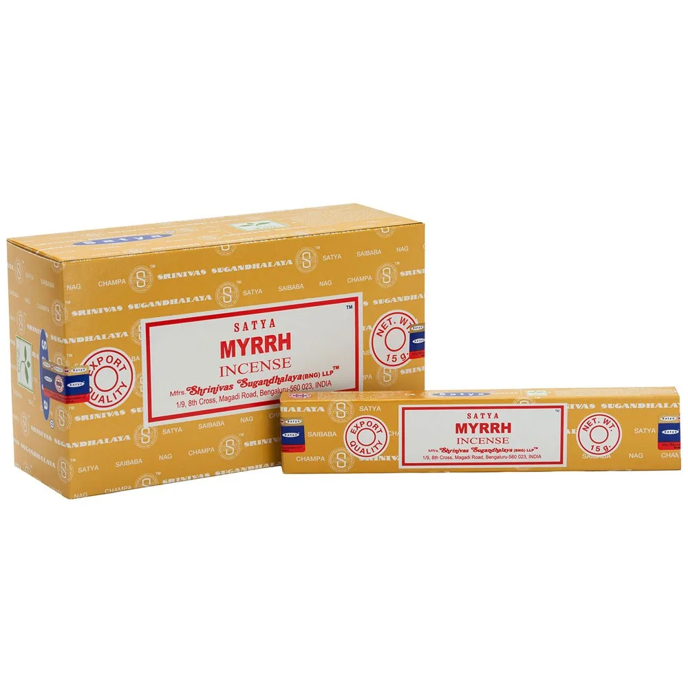 Set of 12 Myrrh Incense Sticks by Satya Set of 12 Myrrh Incense Sticks by Satya