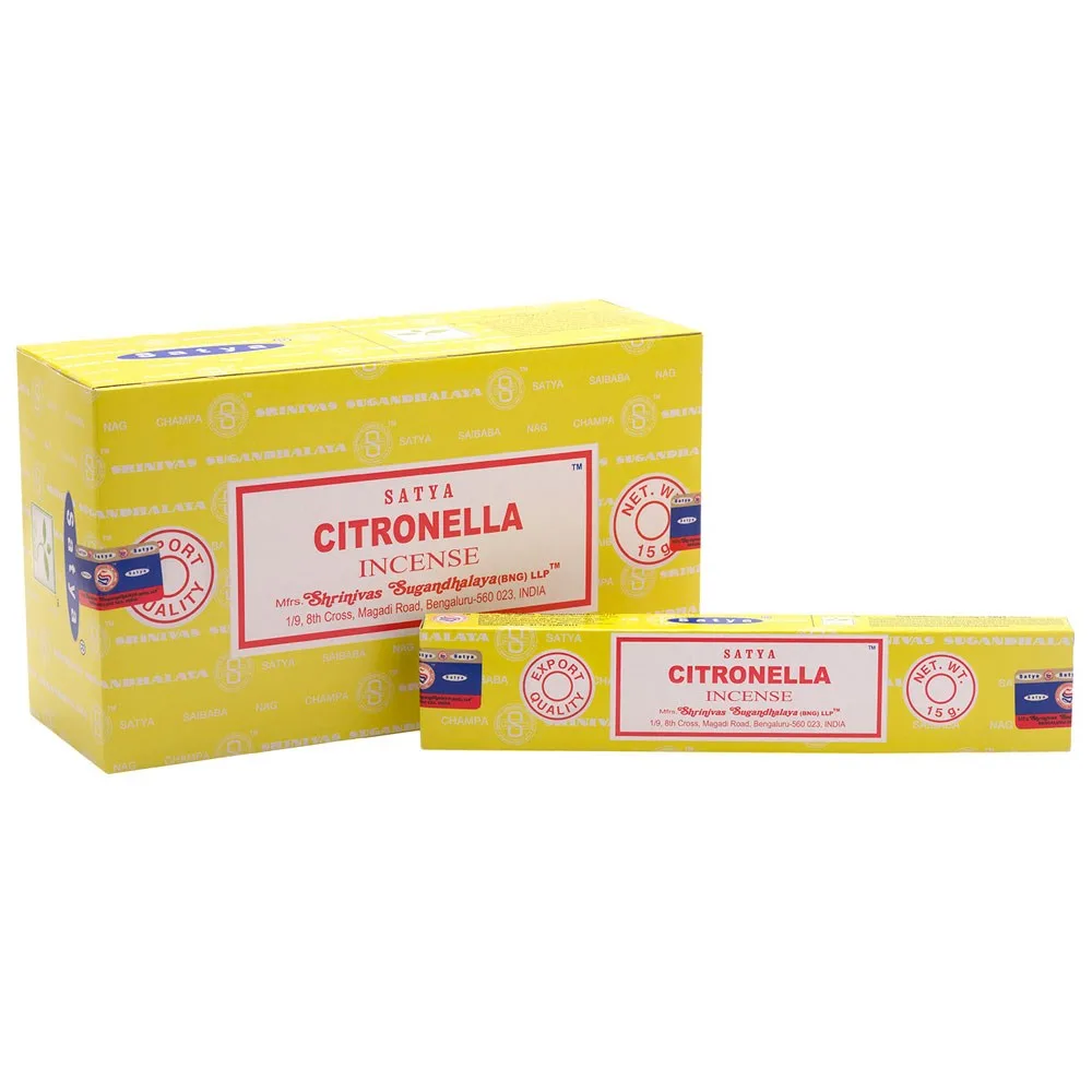 Set of 12 Citronella Incense Sticks by Satya Set of 12 Citronella Incense Sticks by Satya