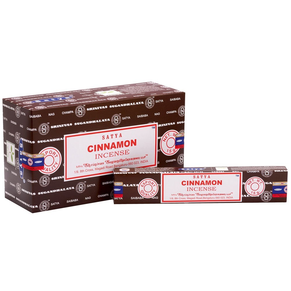 Set of 12 Cinnamon Incense Sticks by Satya