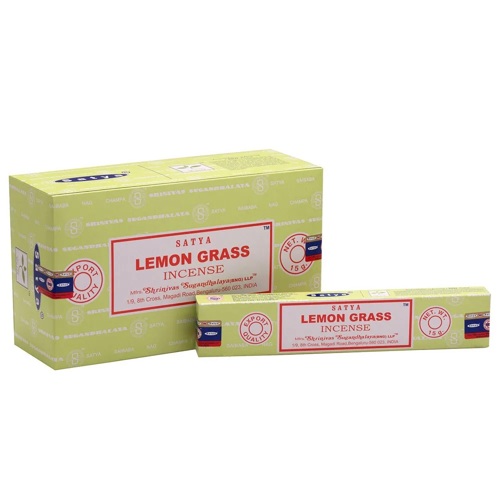 Set of 12 Lemongrass Incense Sticks by Satya Set of 12 Lemongrass Incense Sticks by Satya