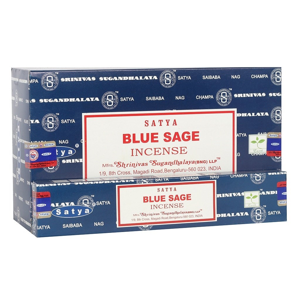 Set of 12 Packets of Blue Sage Incense Sticks by Satya Set of 12 Packets of Blue Sage Incense Sticks by Satya