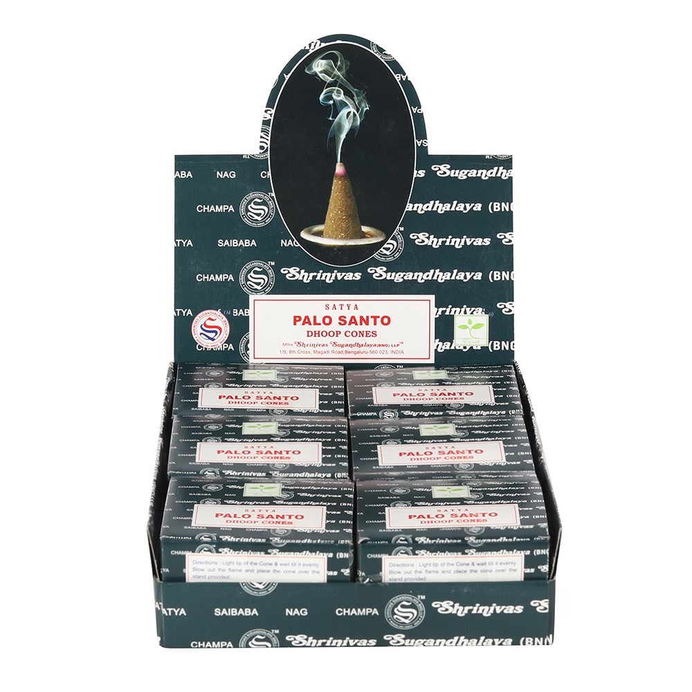 Set of 12 Palo Santo Dhoop Incense Cones by Satya Set of 12 Palo Santo Dhoop Incense Cones by Satya