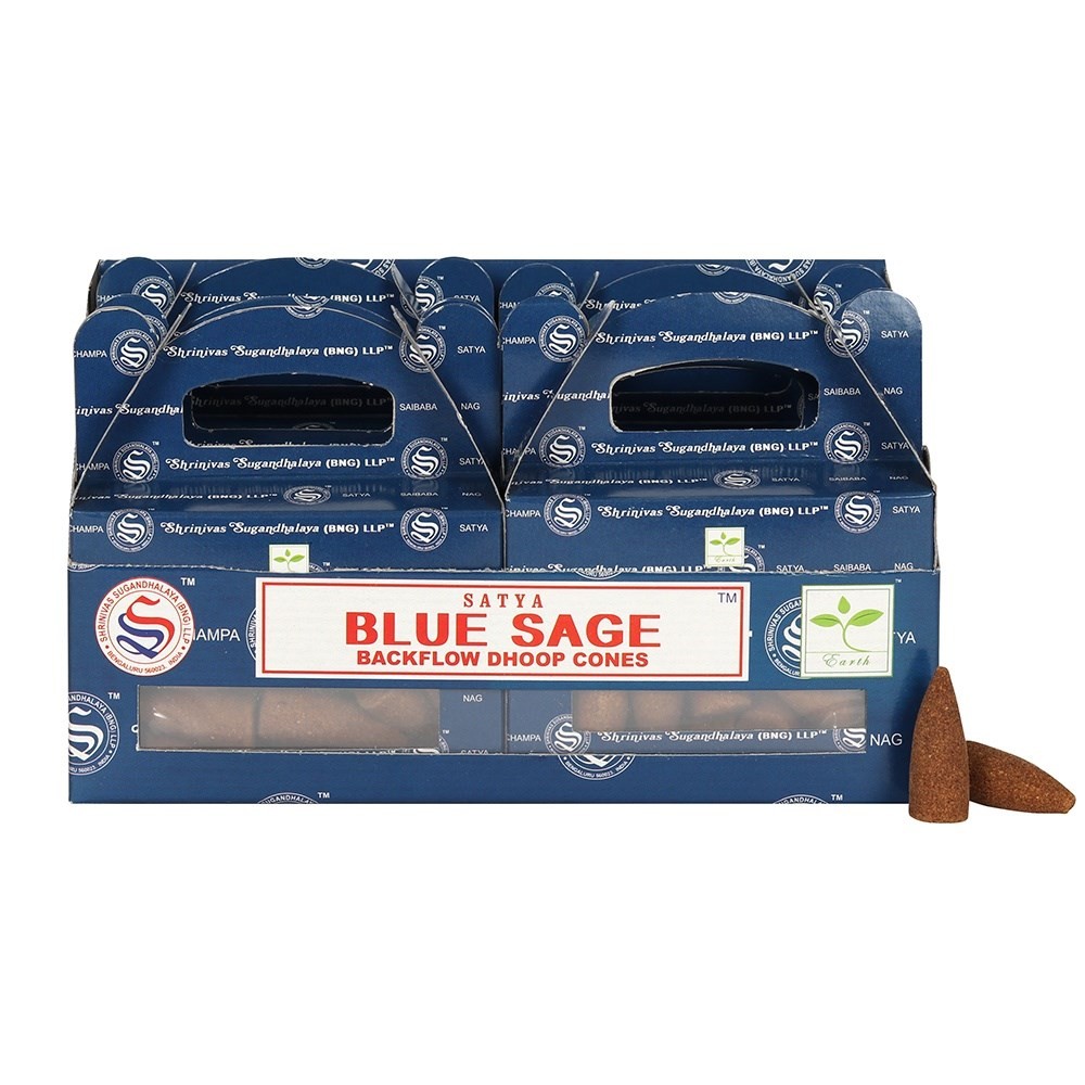Set of 6 Blue Sage Backflow Incense Dhoop Cones by Satya Set of 6 Blue Sage Backflow Incense Dhoop Cones by Satya