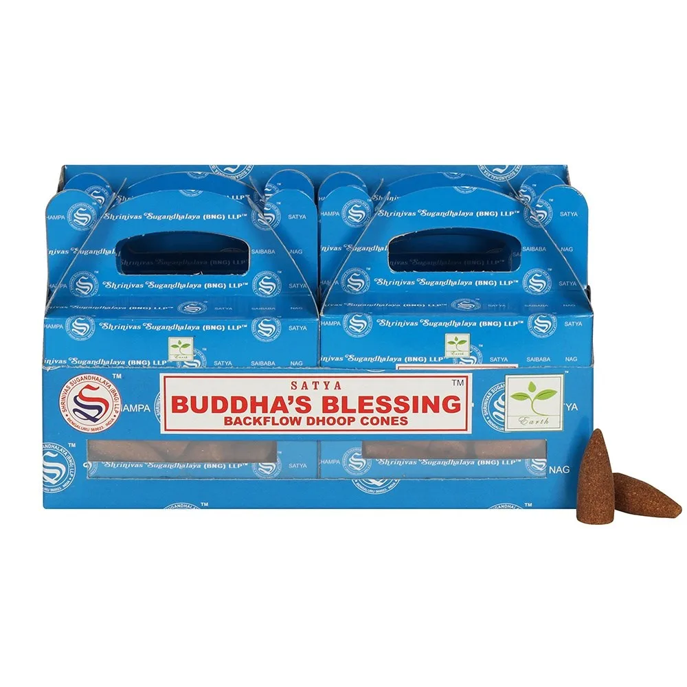 Set of 6 Buddha’s Blessing Backflow Dhoop Cones by Satya Set of 6 Buddha’s Blessing Backflow Dhoop Cones by Satya