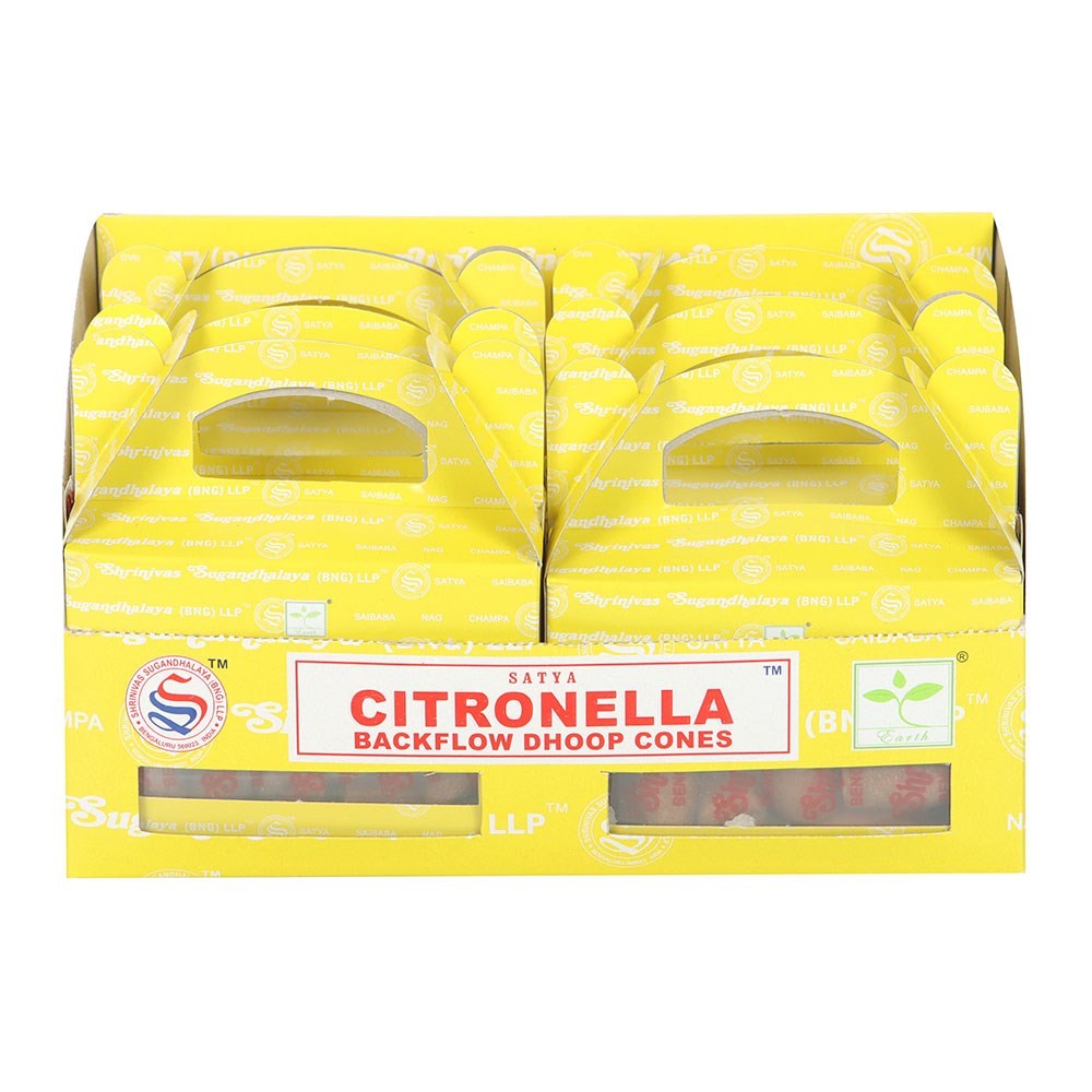 Set of 6 Citronella Backflow Dhoop Incense Cones by Satya Set of 6 Citronella Backflow Dhoop Incense Cones by Satya