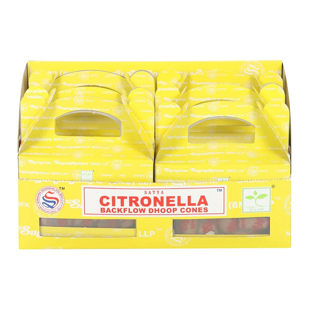 Set of 6 Citronella Backflow Dhoop Incense Cones by Satya Set of 6 Citronella Backflow Dhoop Incense Cones by Satya