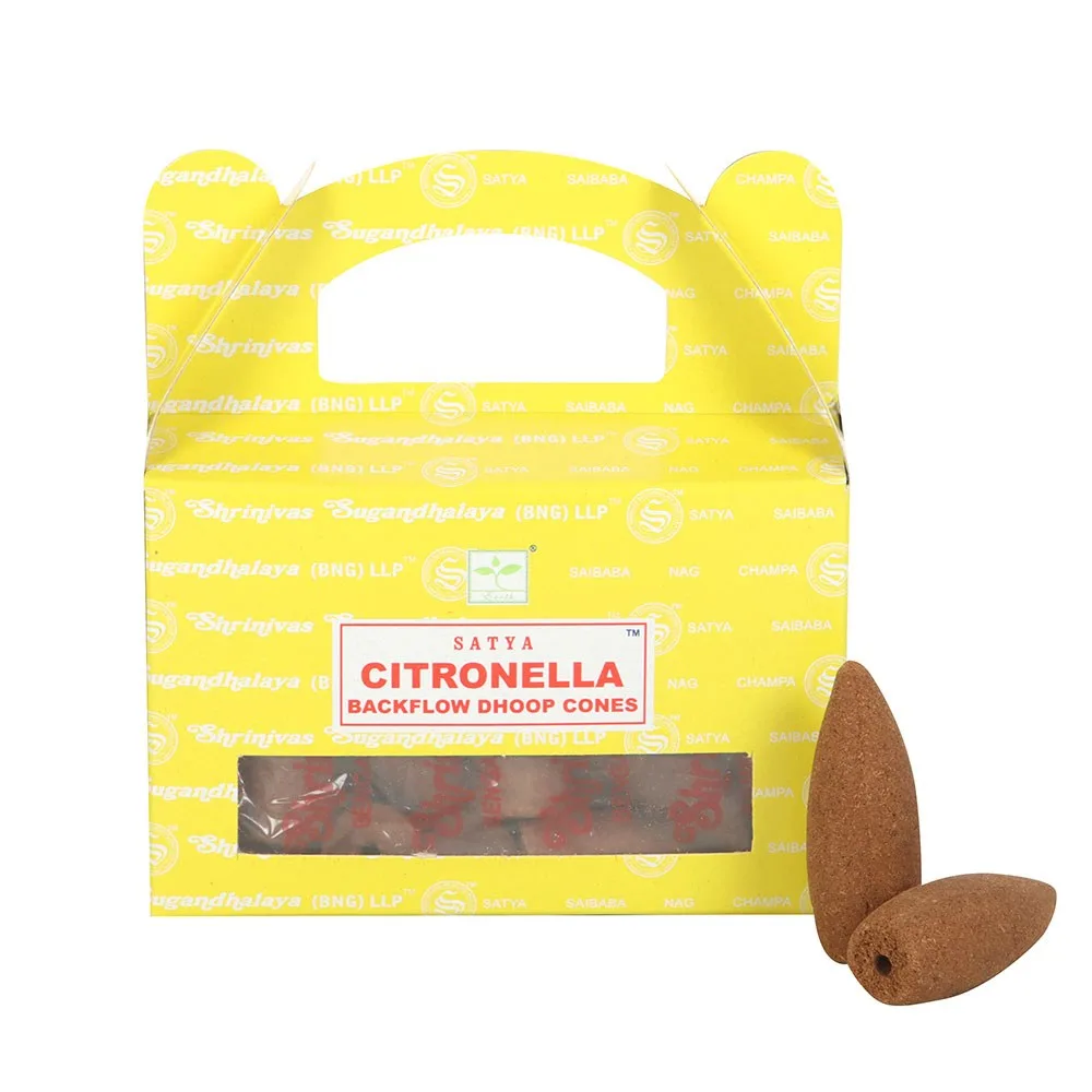 Set of 6 Citronella Backflow Dhoop Incense Cones by Satya (6/30) - Image 2