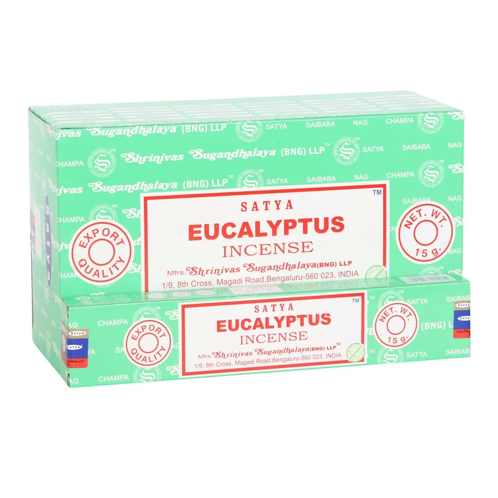 Set of 12 Eucalyptus Incense Sticks by Satya Set of 12 Eucalyptus Incense Sticks by Satya