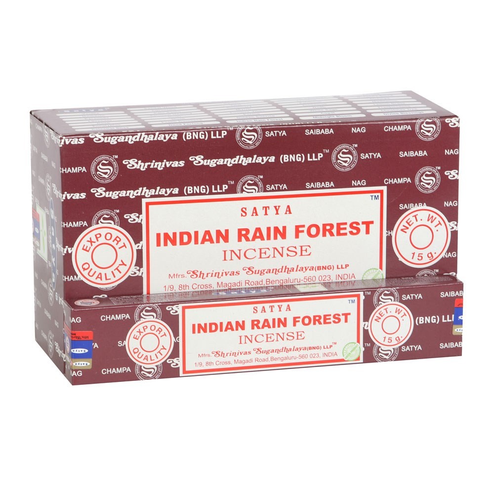 Set of 12 Indian Rain Forest Incense Sticks by Satya Set of 12 Indian Rain Forest Incense Sticks by Satya