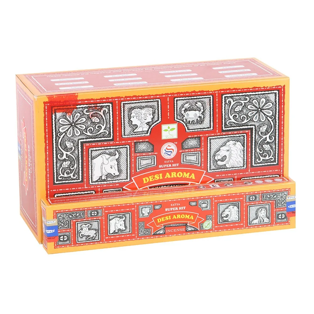 Set of 12 Satya Superhit Desi Aroma Incense 15g Set of 12 Satya Superhit Desi Aroma Incense 15g