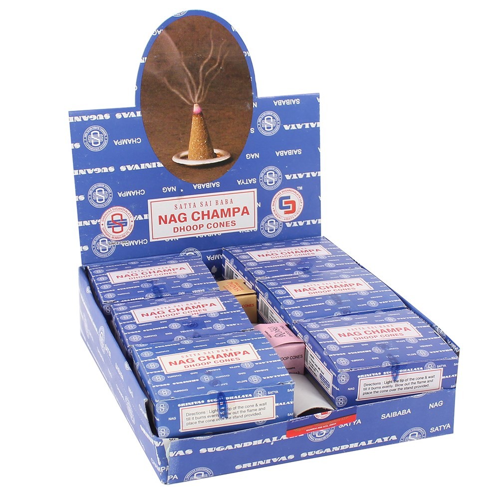 Set of 12 Nagchampa Dhoop Cones by Satya