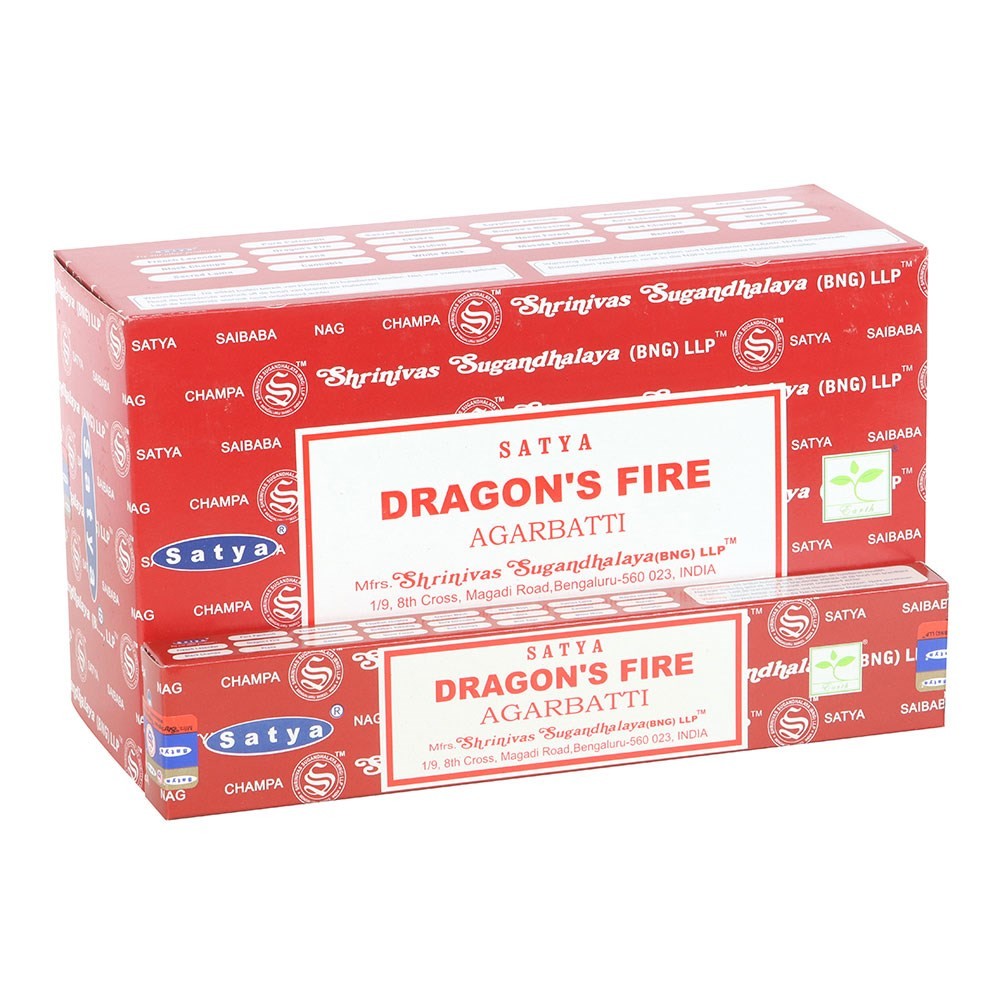 Set of 12 Dragon’s Fire Perfumed Incense by Satya
